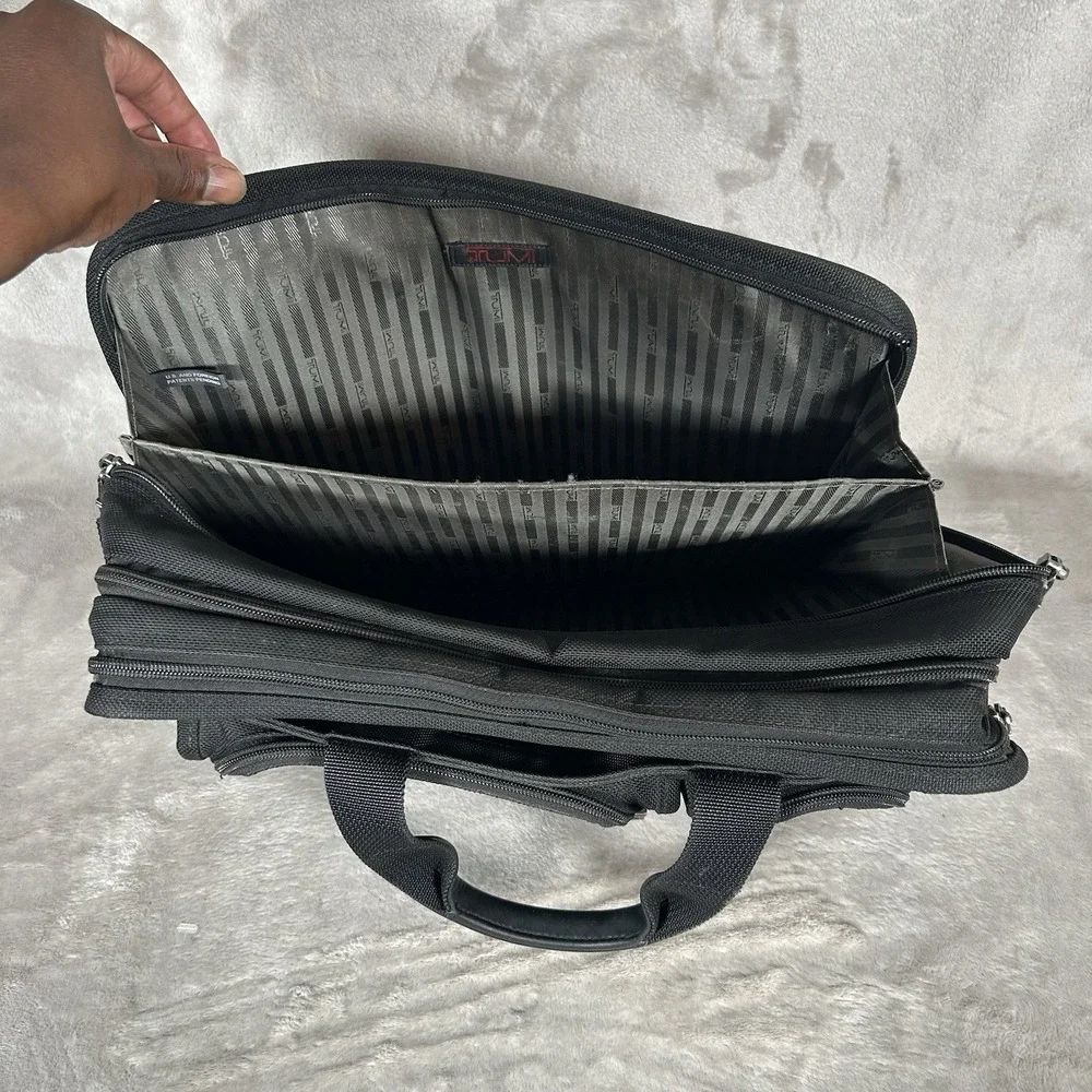 TUMI Alpha Expandable Organizer Brief Black FXT Ballistic Nylon 26031D4